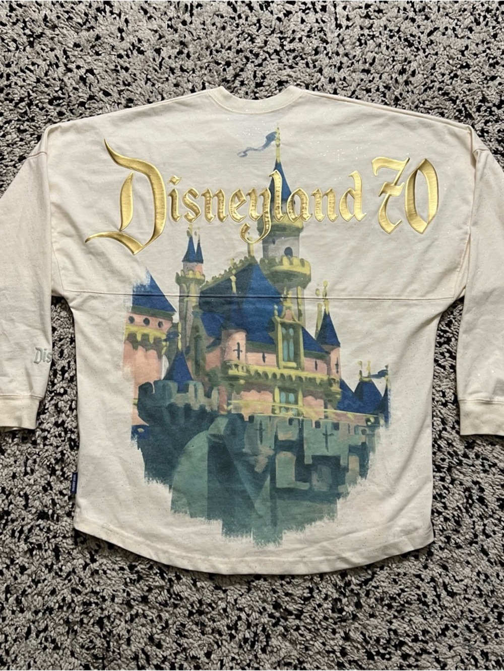 Spirit Jersey Disneyland 70th Anniversary Castle Graphic Oversized Long Sleeve S - Picture 2 of 16